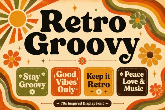 Rediscover the Groovy Era: A Vintage Bold Display Typeface